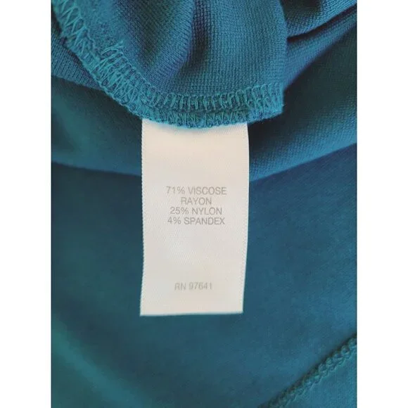 J. Jill Women's Ponte Knit Teal Blue/Green Tunic SZ XL With Side Buttons - Picture 7 of 14